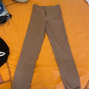 Garage plaid skinny pants stretchy